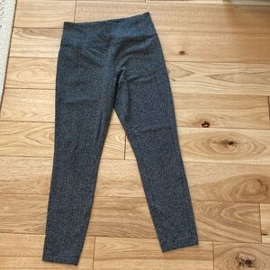 Black and white herringbone stretch pants